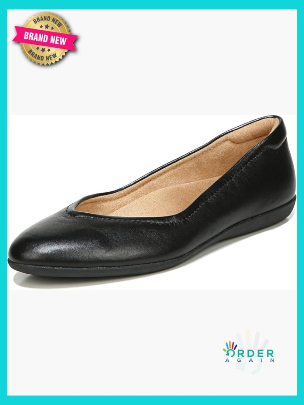 Women's Ballet Flat Almond Toe Slip Resistant Comfort Work Shoe Classic